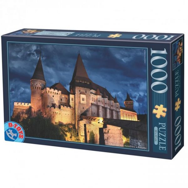 Puzzle 1000 piese - Imagini din Romania - Castelul Corvin Hunedoara - Noaptea | D-Toys image