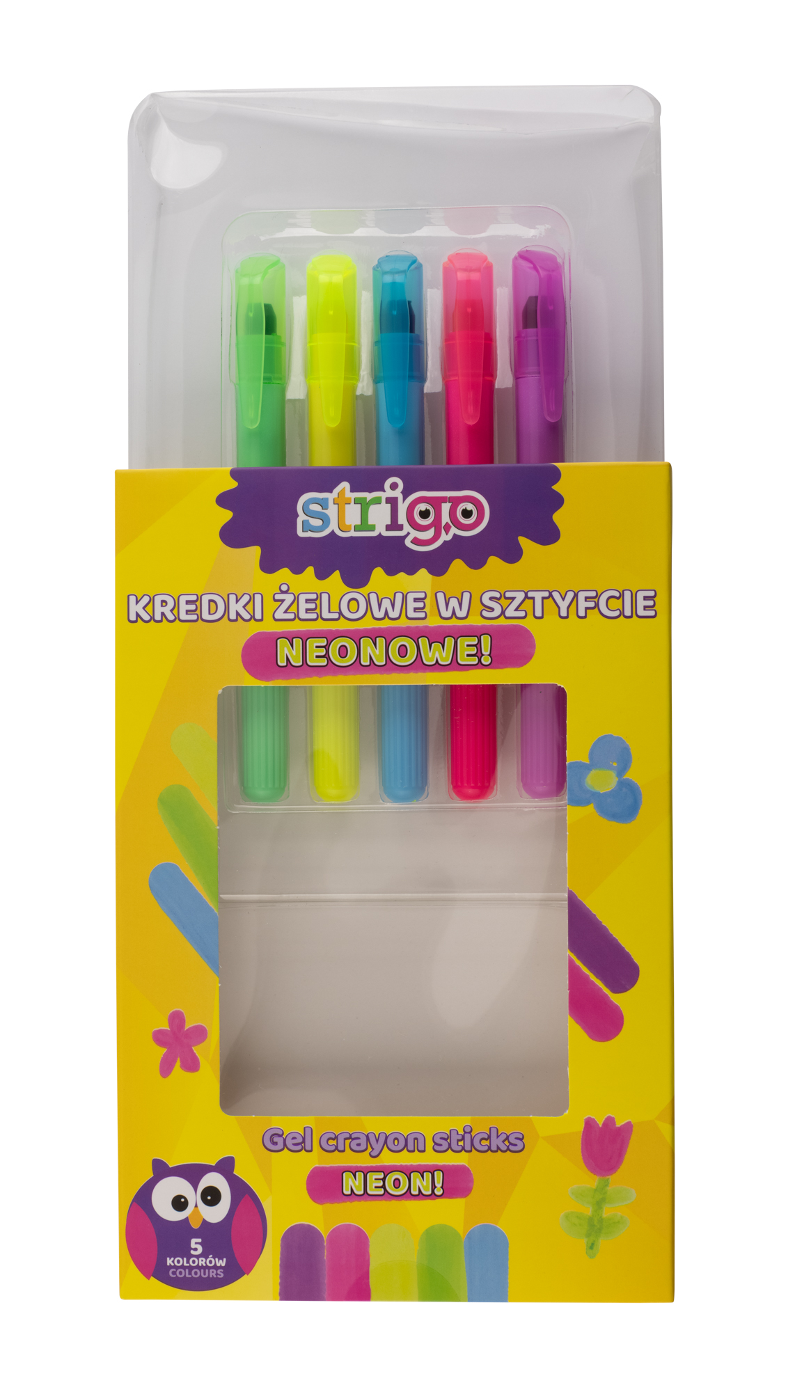Set 5 creioane gel - Neonowe | Strigo