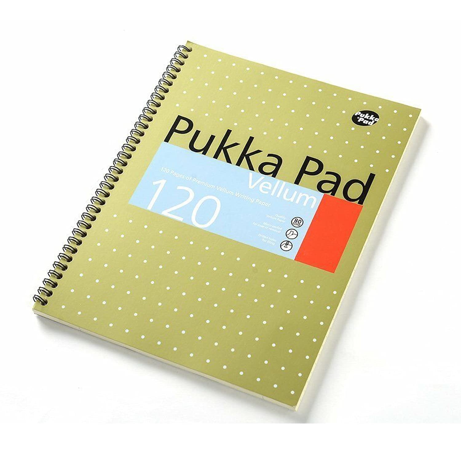 Caiet A5 dictando cu spirala - Vellum - Galben | Pukka Pad