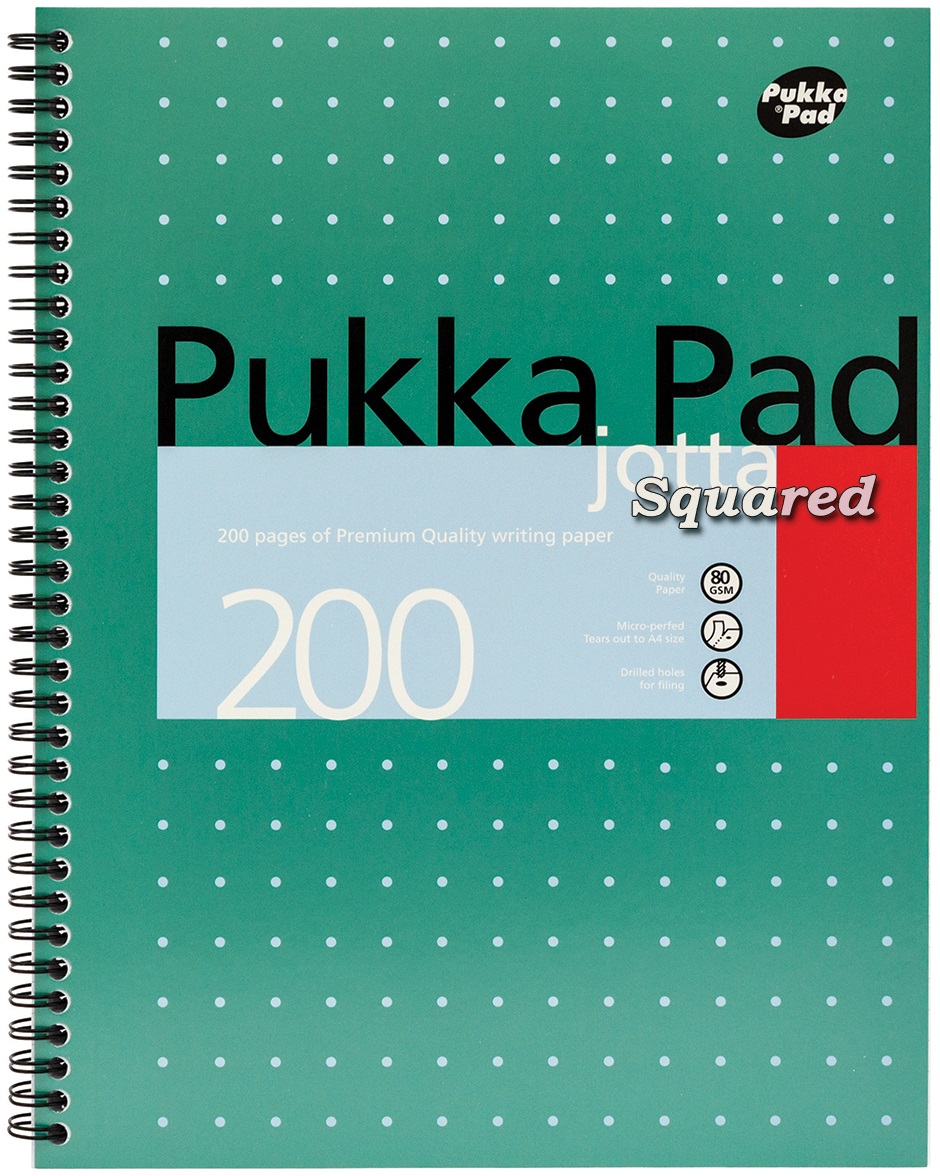 Caiet cu spirala - Jotta Notebook - A4, Matematica - Metallic Green | Pukka Pad