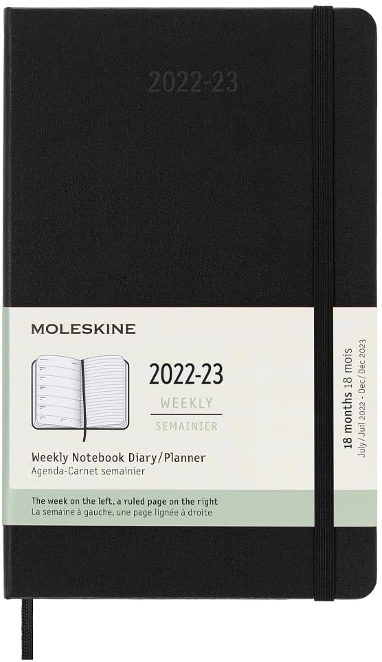 Agenda 2022-2023 - 18-Month Weekly Planner - Large, Hard Cover - Black | Moleskine