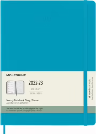 Agenda 2022-2023 - 18-Month Weekly Planner - XL, Hard Cover - Manganese Blue | Moleskine