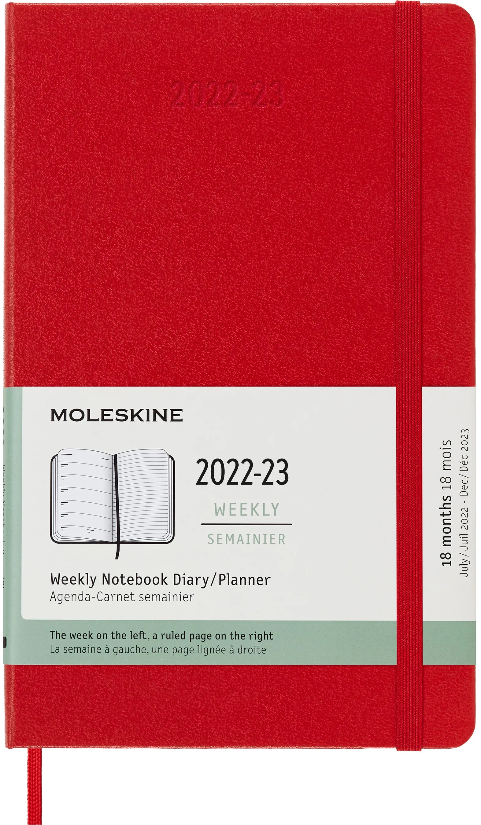Agenda 2022-2023 - 18-Month Weekly Planner - Pocket, Soft Cover - Scarlet Red | Moleskine