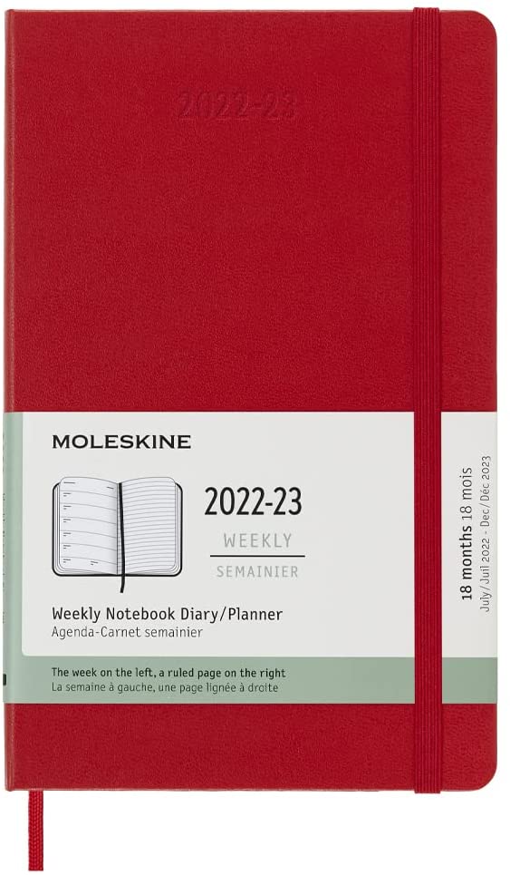 Agenda 2022-2023 - 18-Month Weekly Planner - Large, Hard Cover - Scarlet Red | Moleskine