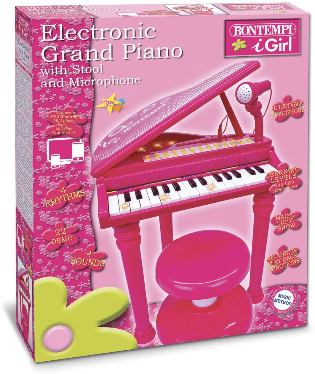 Jucarie - Electronic Grand Piano with Stool and Microphone | Bontempi