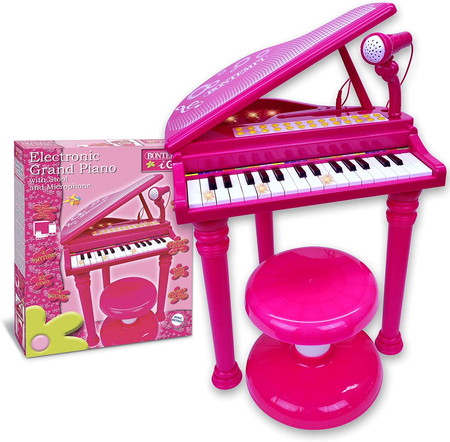 Jucarie - Electronic Grand Piano with Stool and Microphone | Bontempi - 2 | YEO