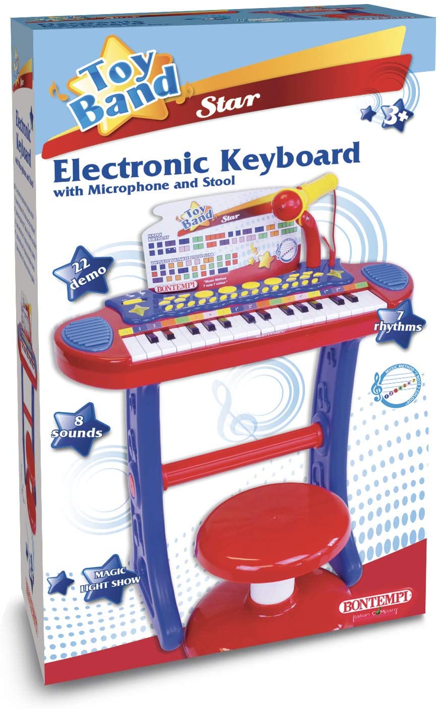 Jucarie - Electronic Organ with Legs with Stool and Microphone | Bontempi