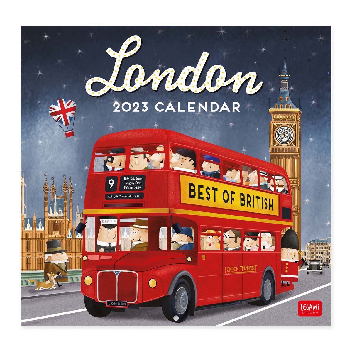 Calendar de perete 2023 - London, 30x29 cm | Legami