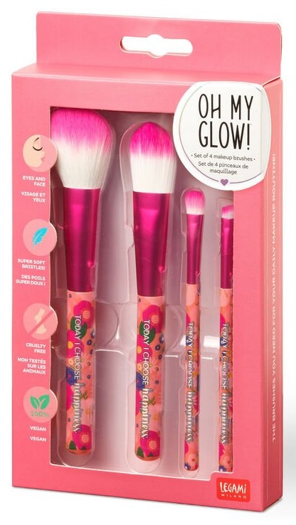 Set de 4 pensule de machiaj - Oh My Glow - Flowers | Legami - 1 | YEO