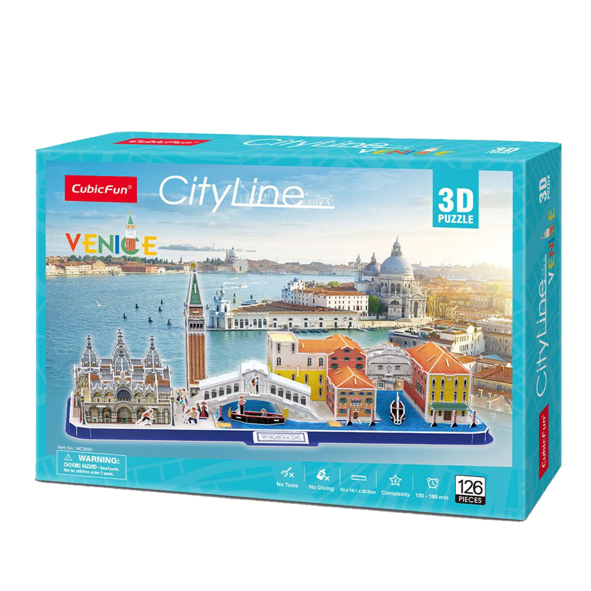 Puzzle 3D - City Line - Venetia, 126 piese | Cubic Fun