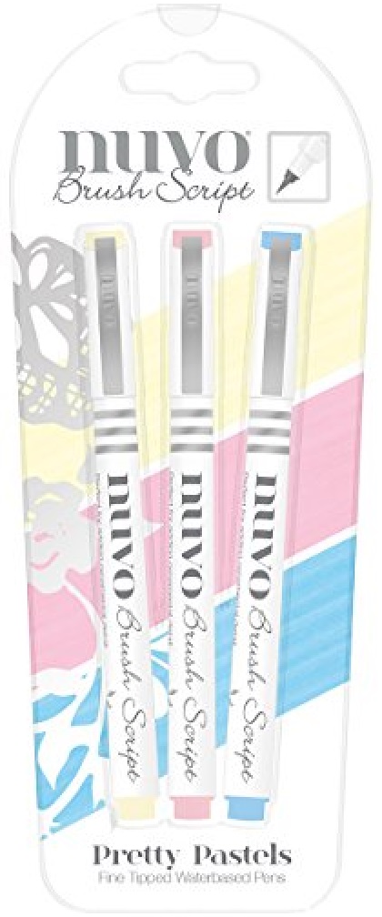 Set 3 creioane pensula - Brush Script - Pretty Pastels | Nuvo