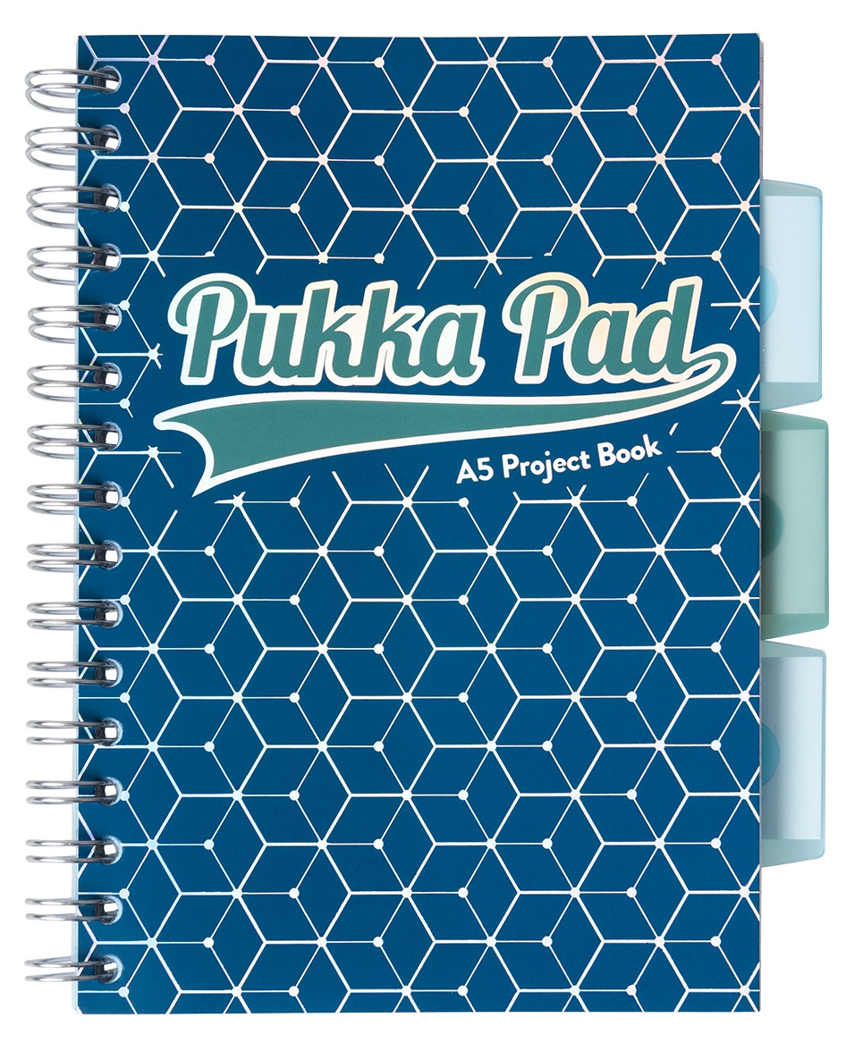 Caiet cu spirala - Project Book Glee - A5, Dictando, Albastru Inchis | Pukka Pad