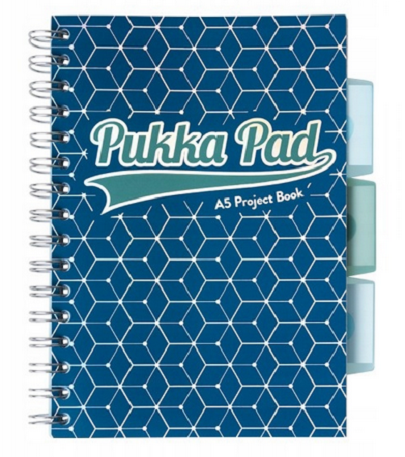 Caiet A5 cu spirala - Project Book - Matematica - Albastru inchis | Pukka Pad