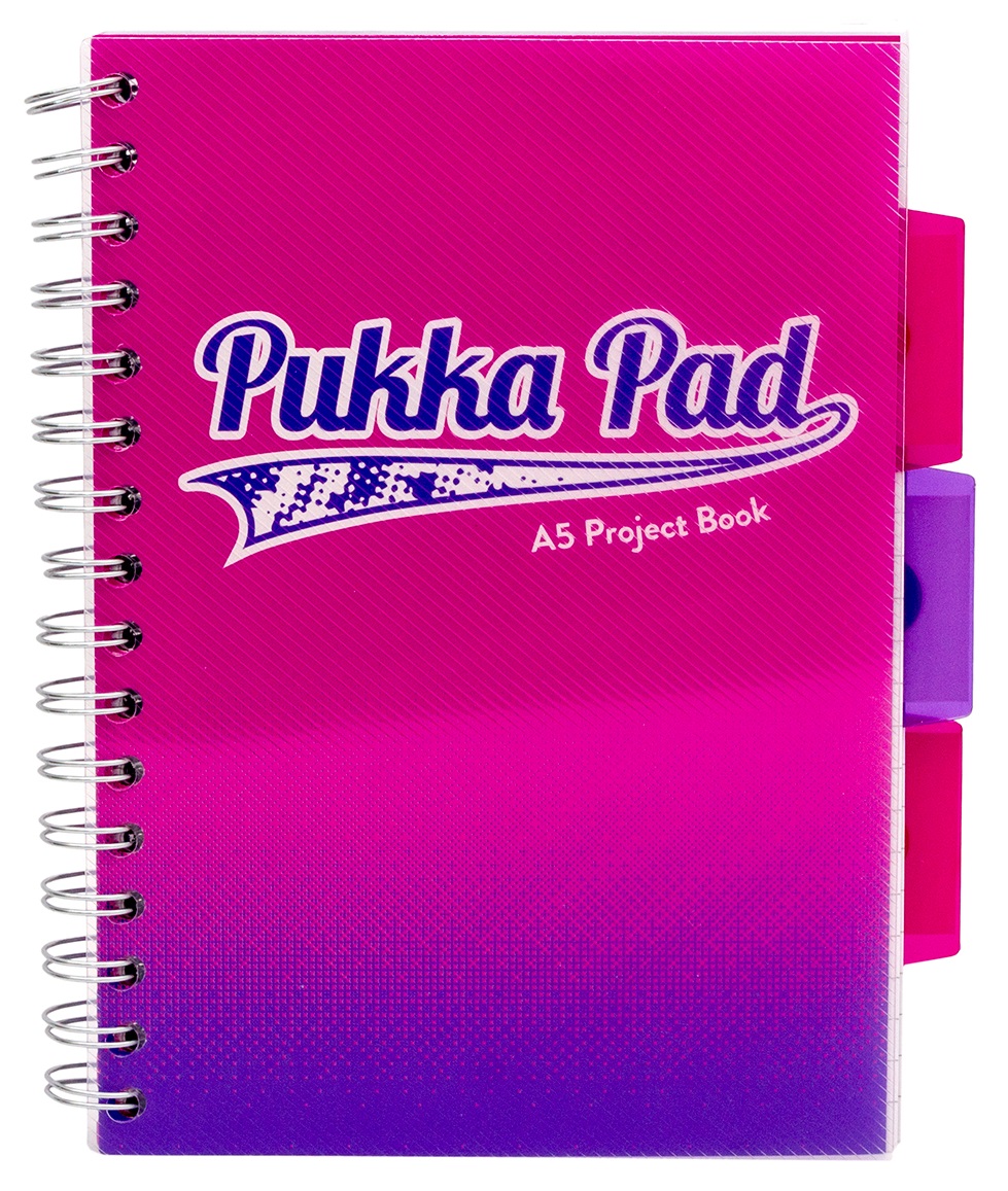 Caiet A5, matematica, cu spirala - Project Book Roz | Pukka Pad