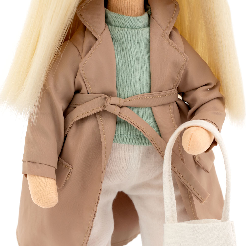 Papusa de plus - Mia in a Beige Trench Coat, 32 cm | Orange Toys - 3 | YEO