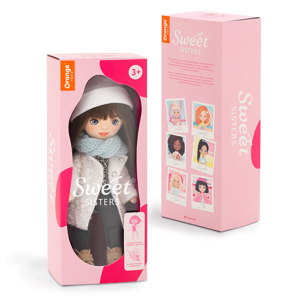 Papusa de plus - Sophie in a White Fur Coat, 32 cm | Orange Toys