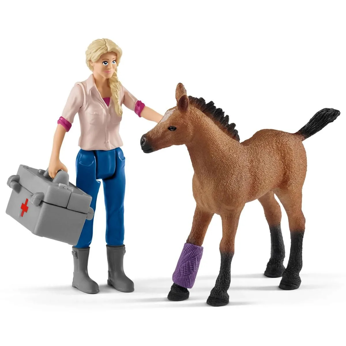 Set figurine - Vet visiting mare and foal | Schleich - 1 | YEO