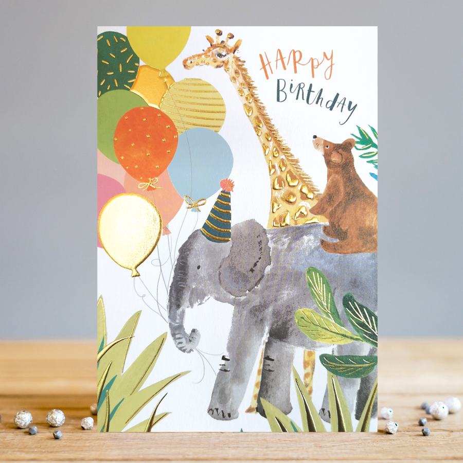 Felicitare - Happy Birthday Animal Balloons | Louise Tiler Designs