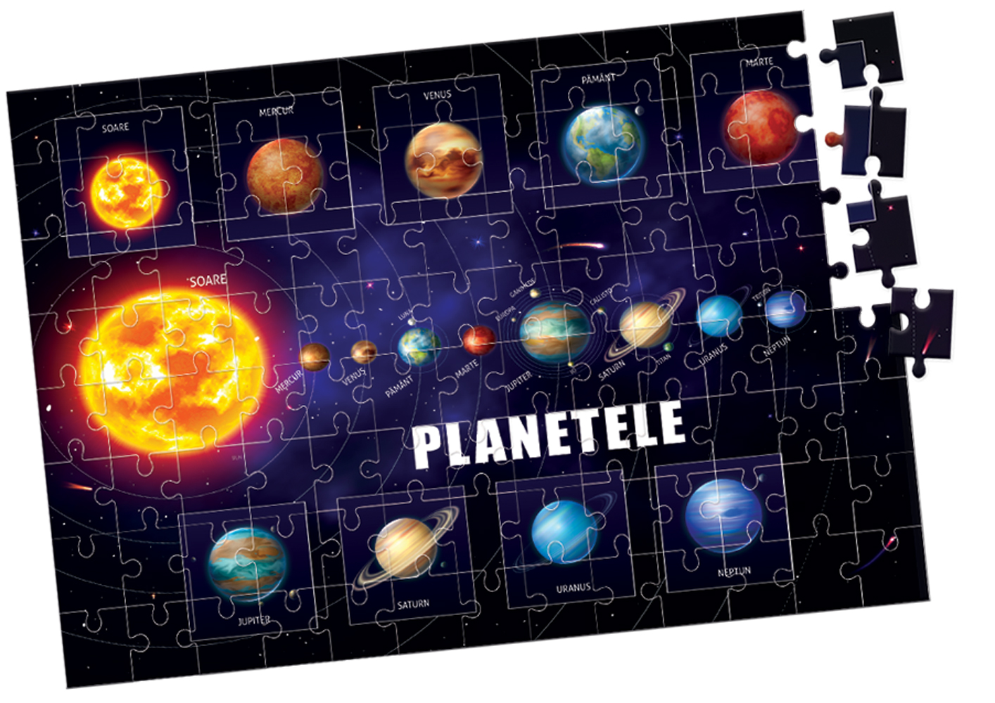 Puzzle 104 piese - Planetele | Didactica Publishing House
