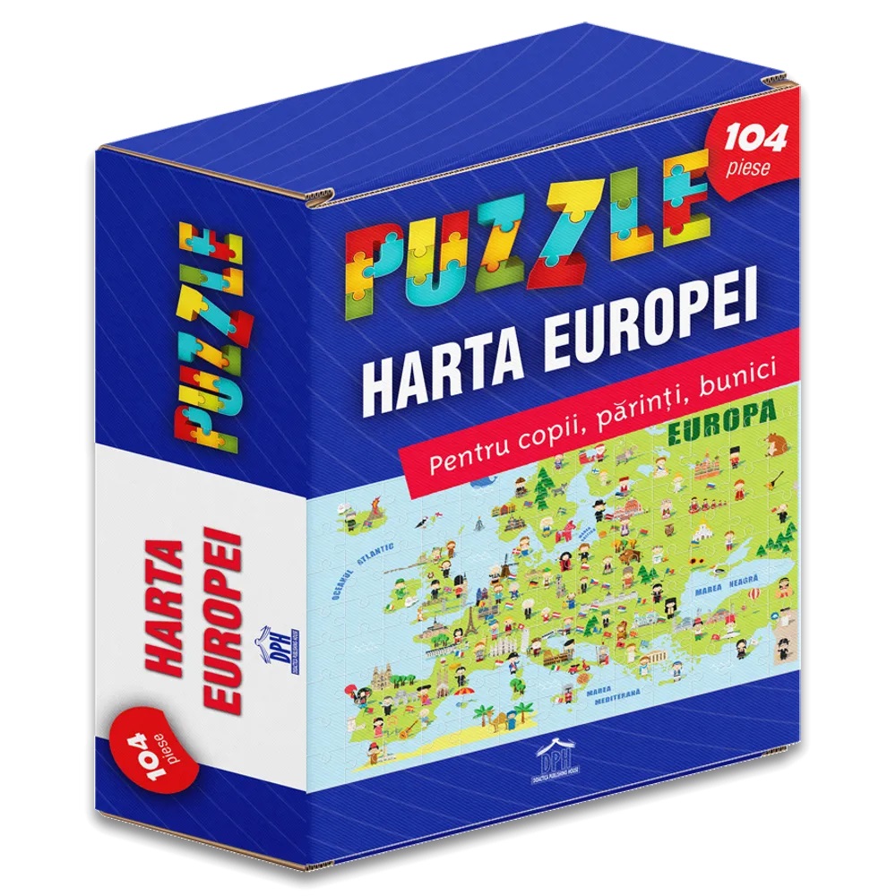Puzzle 104 piese - Harta Europei | Didactica Publishing House