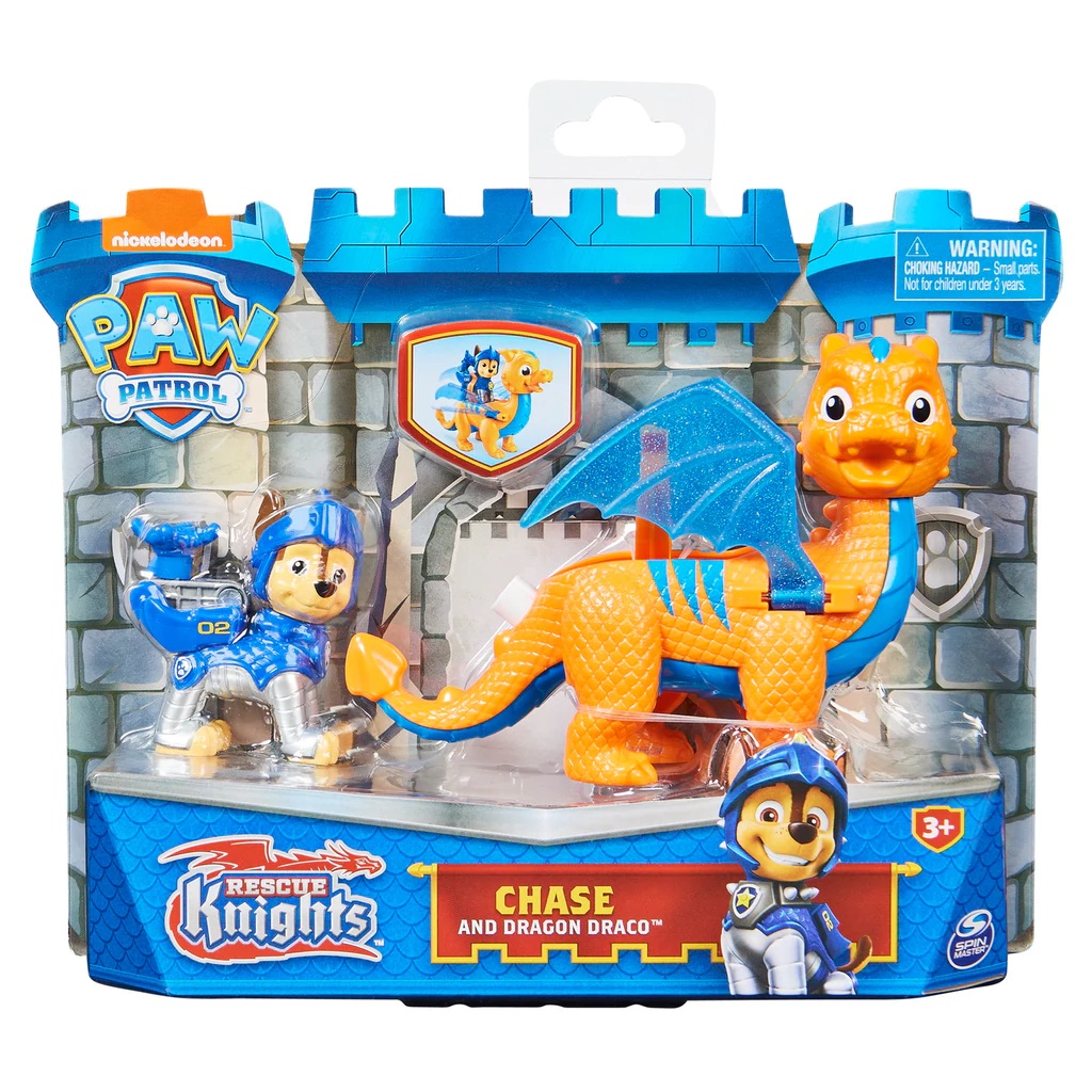 Set figurine - Paw Patrol - Rescue Knights - Chase and Dragon Draco | Spin Master
