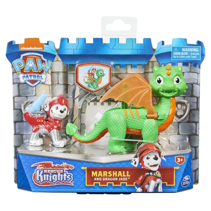 Set figurine - Paw Patrol - Rescue Knights - Marshall and Dragon Jade | Spin Master