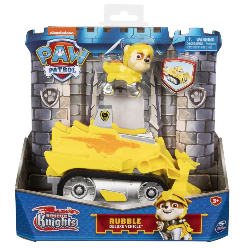 Jucarie - Paw Patrol - Rescue Knights - Rubble Deluxe Vehicle | Spin Master