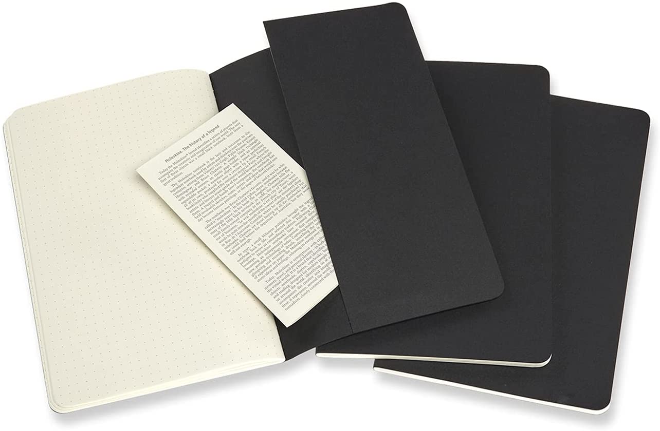 Set 3 caiete - Moleskine Cahier - Large, Dotted - Black | Moleskine - 3 | YEO