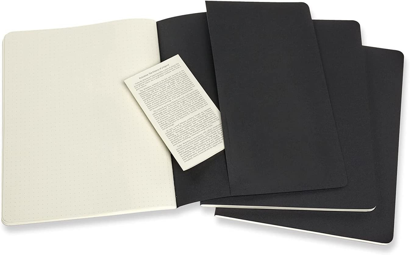 Set 3 caiete - Moleskine Cahier - X-Large, Dotted - Black | Moleskine - 3 | YEO