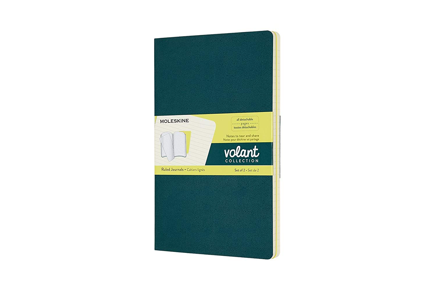 Set 2 carnete Moleskine - Volant Pine Green and Lemon Yellow Large Ruled | Moleskine