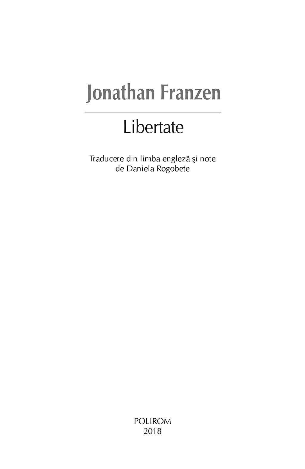 Libertate | Jonathan Franzen Pret Mic Carte imagine 2021