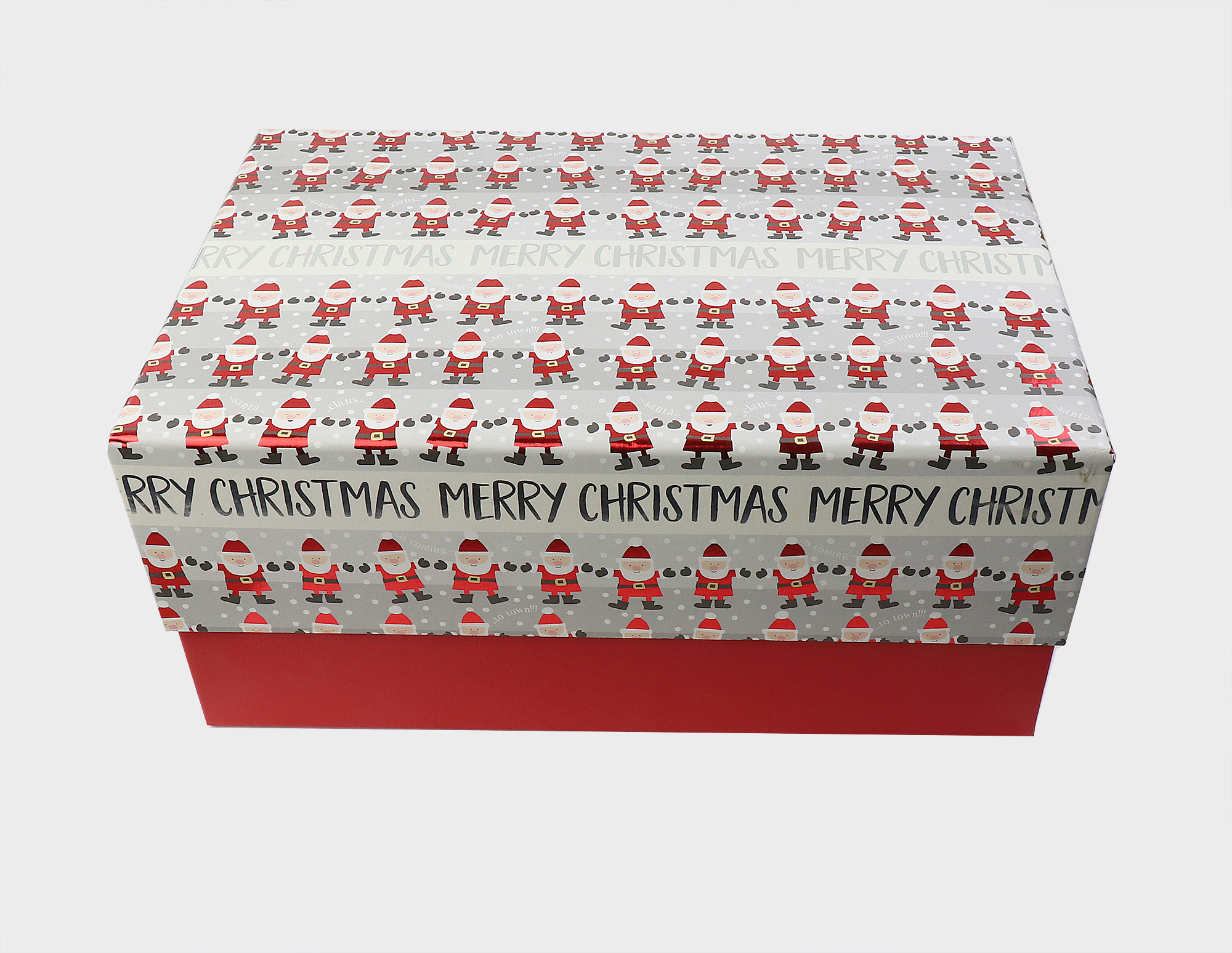  Cutie cadou - Santa Claus, Merry Christmas, silver/red 30x21cm | Glick 