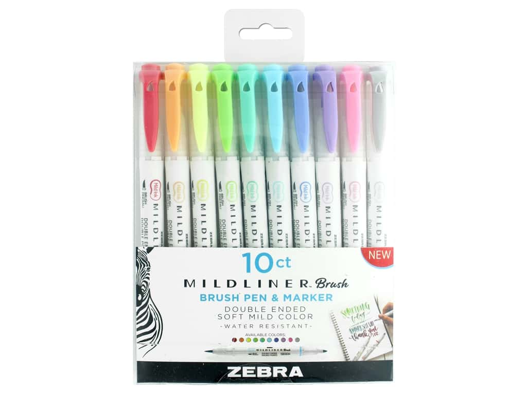 Set carioci - Mildliner Brushpen, 10 buc. | Zebra