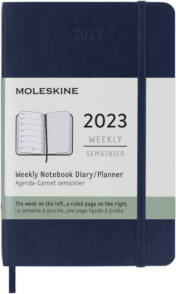 Agenda 2023 - 12-Months Weekly - Pocket, Soft Cover - Sapphire Blue | Moleskine image1