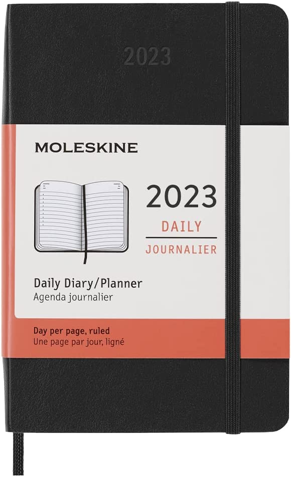 Agenda 2023 - 12-Months Daily - Pocket, Soft Cover - Black | Moleskine