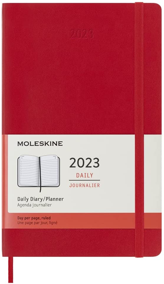 Agenda 2023 - 12-Months Daily - Large, Soft Cover - Scarlet Red | Moleskine