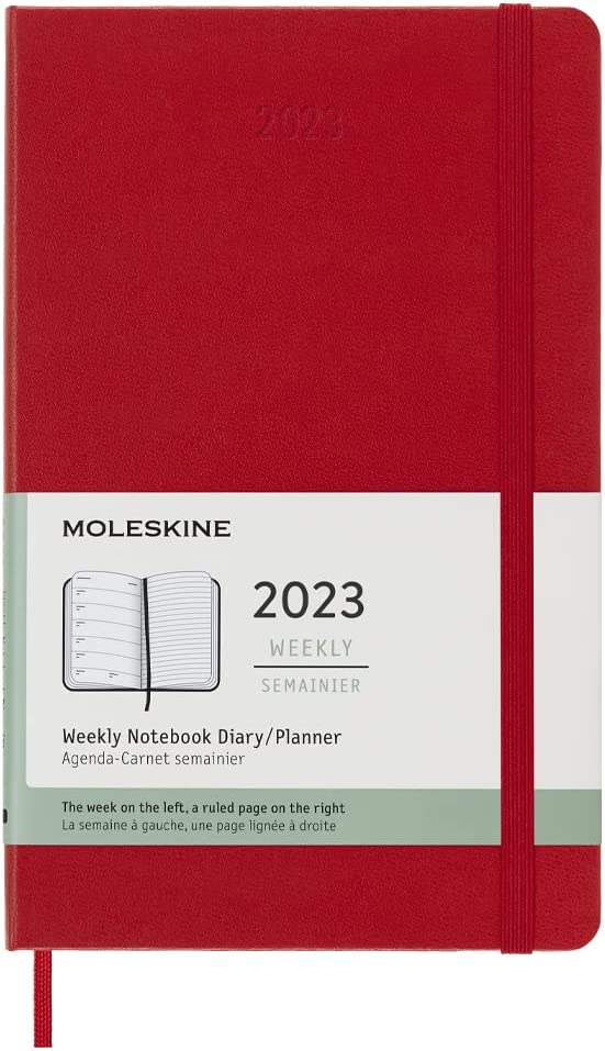 Agenda 2023 - 12-Months Weekly - Large, Hard Cover - Scarlet Red | Moleskine