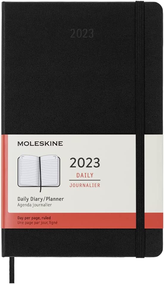 Agenda 2023 - 12-Months Daily - Large, Hard Cover - Black | Moleskine