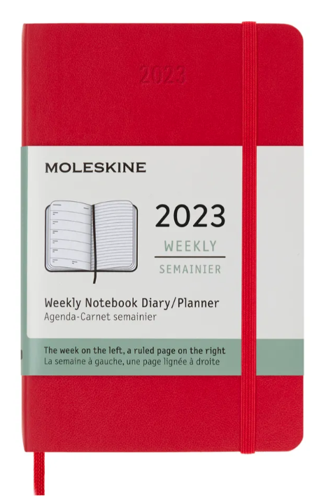 Agenda 2023 - 12-Months Weekly - Pocket, Soft Cover - Scarlet Red | Moleskine image0