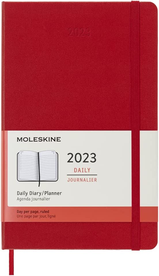 Agenda 2023 - 12-Months Daily - Large, Hard Cover - Scarlet Red | Moleskine