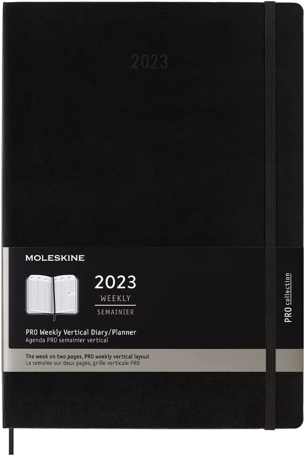 Agenda 2023 - 12-Months Pro Weekly - A4, Hard Cover, Vertical - Black | Moleskine