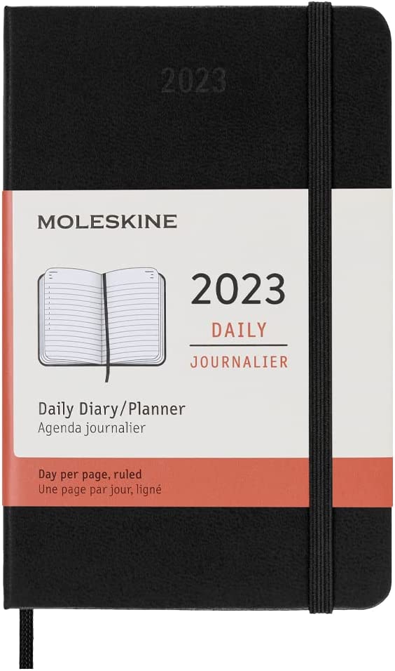 Agenda 2023 - 12-Months Daily - Pocket, Hard Cover - Black | Moleskine - 7 | YEO