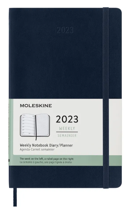 Agenda 2023 - 12-Months Weekly - Large, Hard Cover - Sapphire Blue | Moleskine