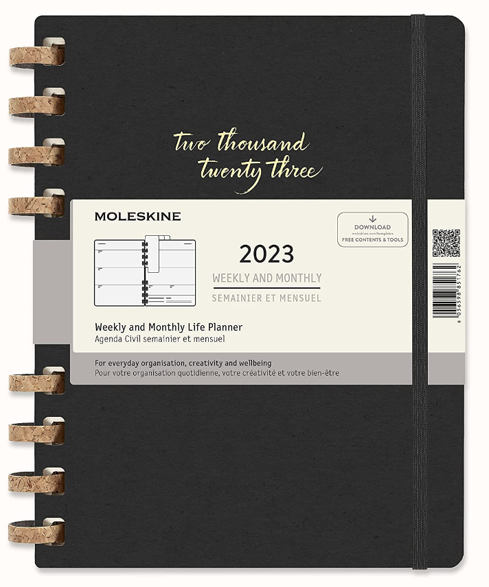 Agenda 2023 - 12-Months Weekly - Extra Large, Spiral, Hard Cover - Remake Midnight | Moleskine