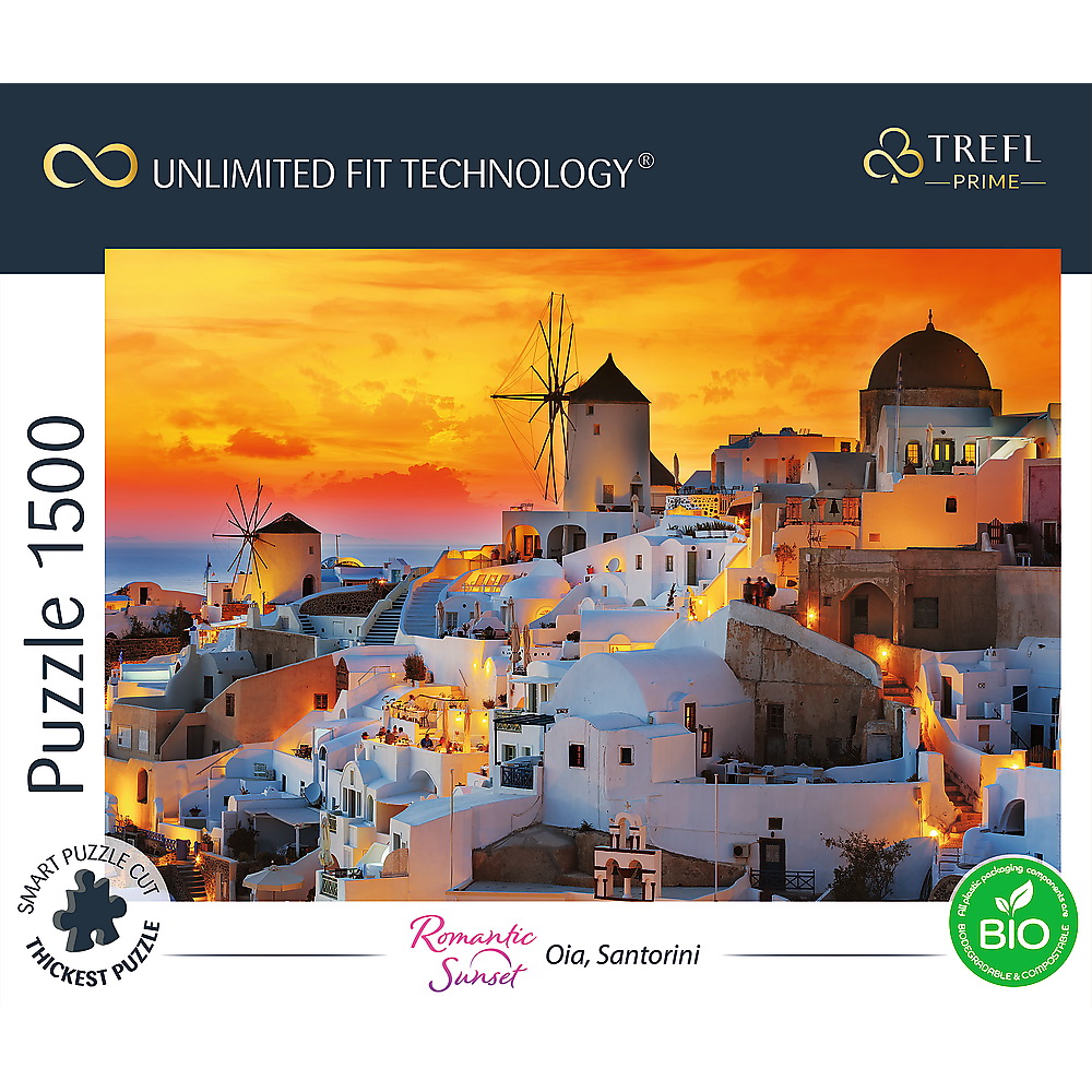 Puzzle 1500 piese - Oia, Santorini | Trefl - 1