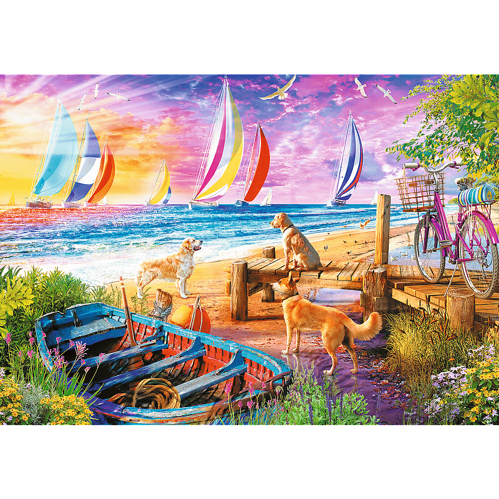 Puzzle 1000 piese - Sailboats View | Trefl - 1