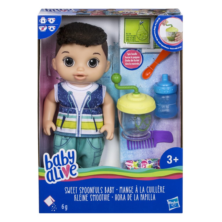 Papusa - Baby Alive - Sweet Spoonfuls Brunette Boy | Hasbro