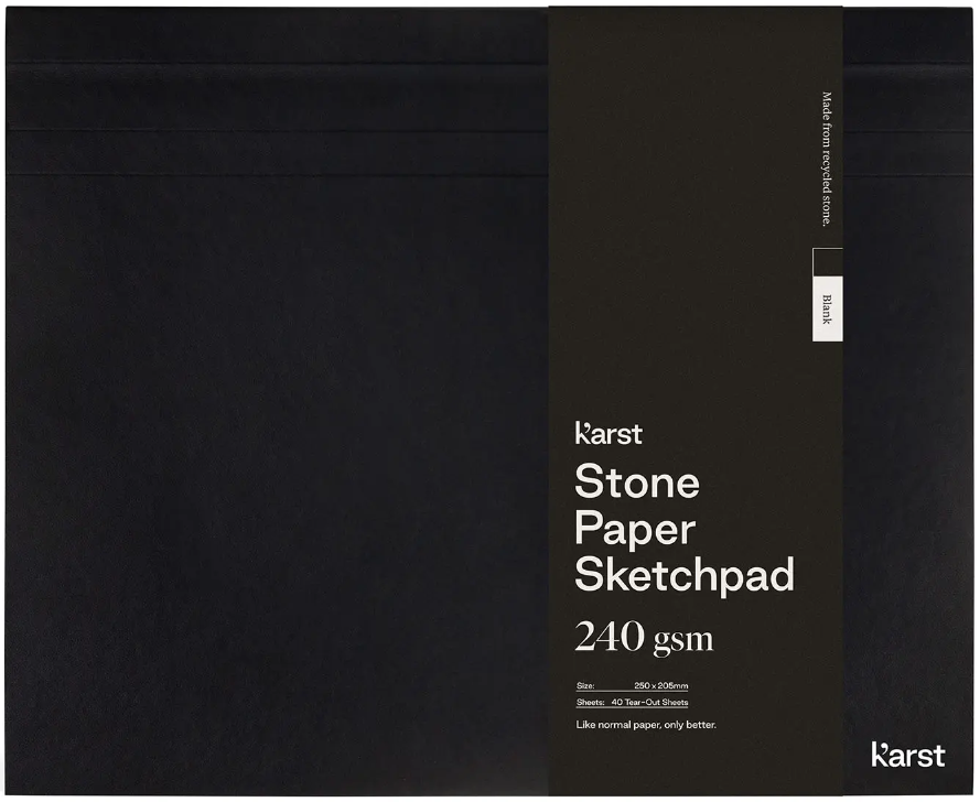 Carnet schite - Medium, Blank - Stone Paper - Black | Karst