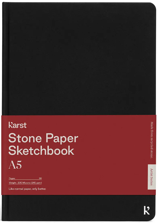 Carnet schite A5 - Stone Paper - Black | Karst