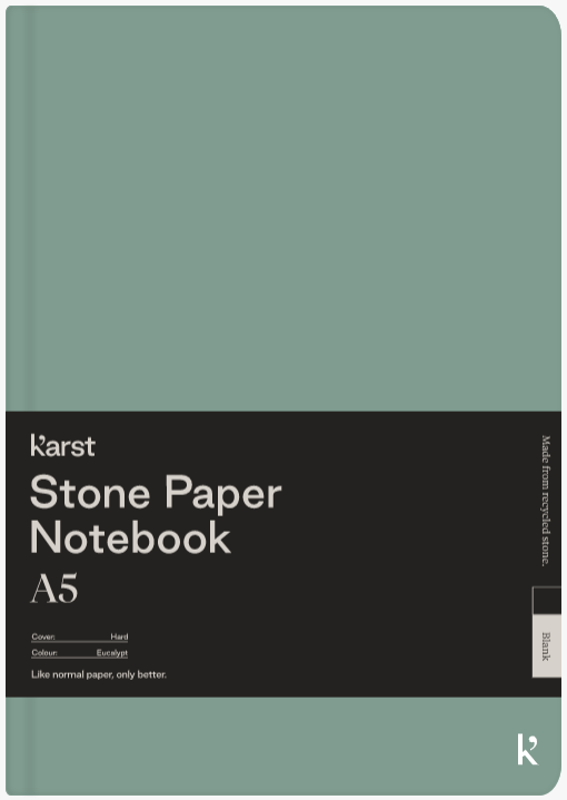 Carnet A5 - Stone Paper - Hardcover, Blank - Eucalypt | Karst